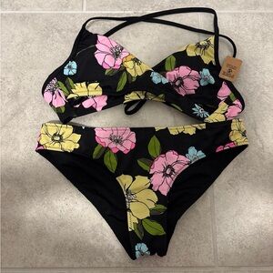 Victoria's Secret Black Floral Bikini
